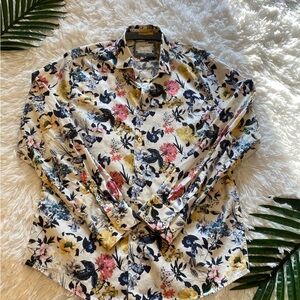 Denim & Flower by Ricky Singh Floral Button-Down Shirt | Size Large
